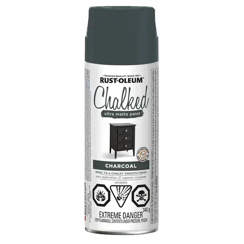 Chalk Spray Paint, Ultra Matte, Charcoal, 340 g, Can Chalk Spray Paint, Ultra Matte, Charcoal, 340 g, Can