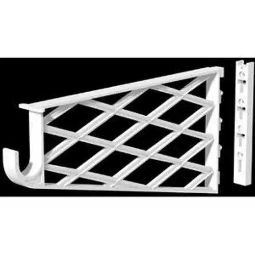 Shelf and Rod Center Support 150 lb, Plastic, White Shelf and Rod Center Support 150 lb, Plastic, White