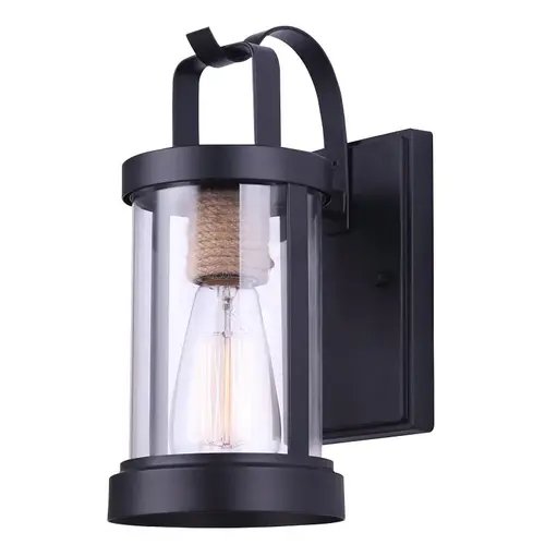 DELANO Outdoor Light, 120 V, 60 W, Type A Lamp, Metal Fixture, Black Fixture, Matte Fixture