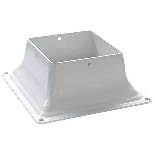 Base 44 Post Base, 3-1/2 x 3-1/2 in Post, Steel, White, Powder-Coated