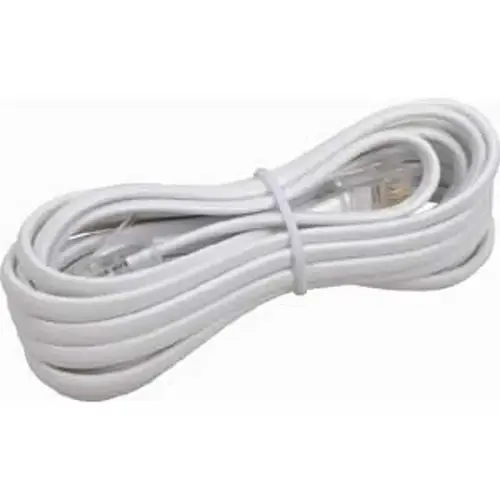 Modular Line Cord, 7 ft Wire, Plastic Sheath, White Sheath Modular Line Cord, 7 ft Wire, Plastic Sheath, White Sheath
