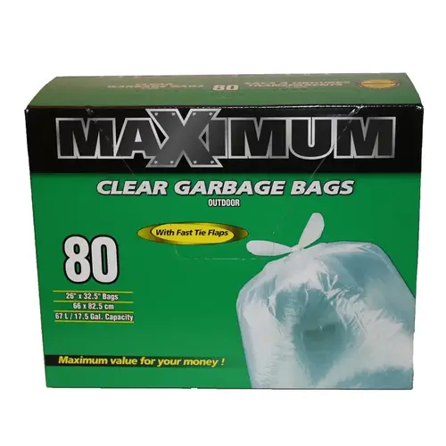 Household Recycle Bag, 17.5 gal Capacity, Clear - pack of 80 Household Recycle Bag, 17.5 gal Capacity, Clear - pack of 80