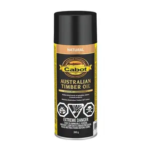 Cabot 142.0003400.076 Australian Timber Oil Wood Stain, Transparent, Natural, Liquid, 12 oz, Spray Can
