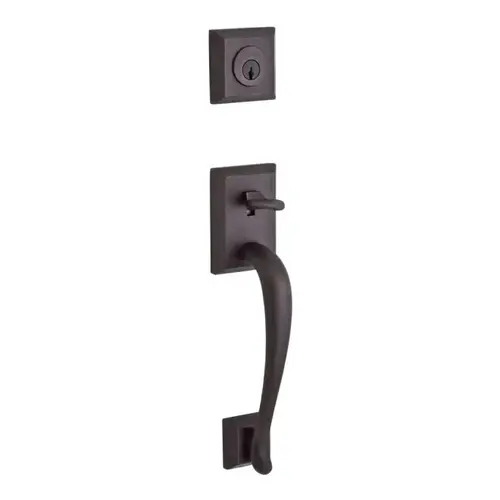 Double Cylinder Napa Handleset with Left Hand Decorative Lever and Traditional Square Rose with 6AL Latch, Dual Strike, and SmartKey Venetian Bronze Finish Double Cylinder Napa Handleset with Left Hand Decorative Lever and Traditional Square Rose with 6AL Latch, Dual Strike, and SmartKey Venetian Bronze Finish