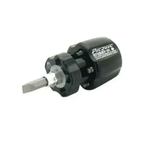 STUBBY Multi-Bit Screwdriver, #1, #2 Robertson, #1, #2 Phillips, 3/16 in, 1/4 in Slotted Drive