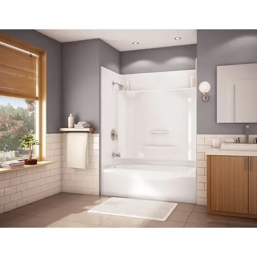 Shower Tub, 60 in L, 30 in W, 78 in H White