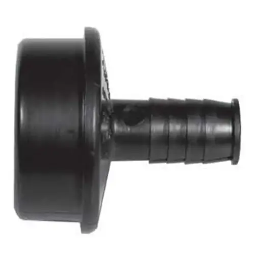 Dishwasher Pipe Adapter, 1-1/2 x 1/2 in, Spigot x Barb, ABS, Black