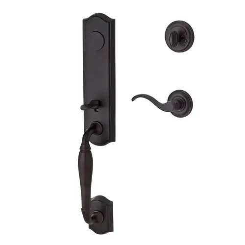 Full Dummy New Hampshire Handleset Right Hand Curve Lever and Traditional Round Rose Venetian Bronze Finish Full Dummy New Hampshire Handleset Right Hand Curve Lever and Traditional Round Rose Venetian Bronze Finish