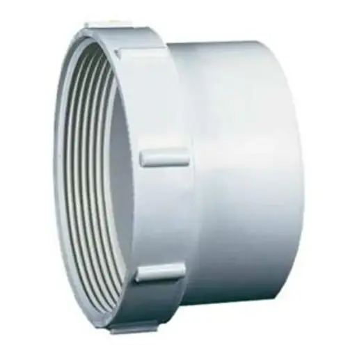 Pipe Adapter, 4 in, Hub x FIP, PVC, White Pipe Adapter, 4 in, Hub x FIP, PVC, White