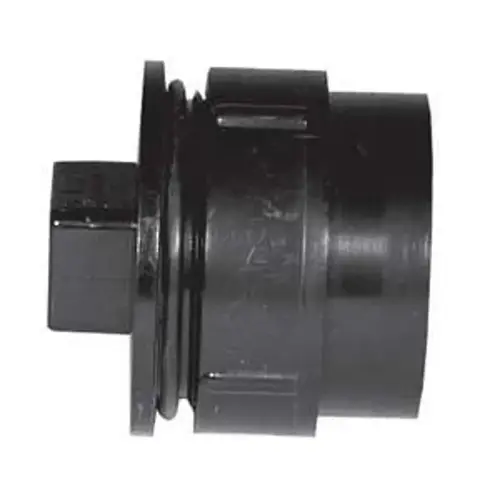 Cleanout Adapter with Plug, 1-1/4 in, Spigot x FPT, Black, SCH 40 Schedule