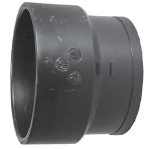 Pipe Adapter, 4 in, Spigot x Hub, ABS, SCH 40 Schedule Pipe Adapter, 4 in, Spigot x Hub, ABS, SCH 40 Schedule