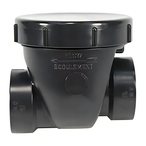 Backwater Valve with Threaded Plug, 3 in, Hub x Hub x FPT, ABS Body Backwater Valve with Threaded Plug, 3 in, Hub x Hub x FPT, ABS Body