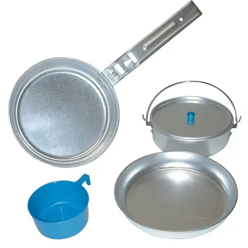 Camping/Mess Kit, Aluminum, Bright Polished