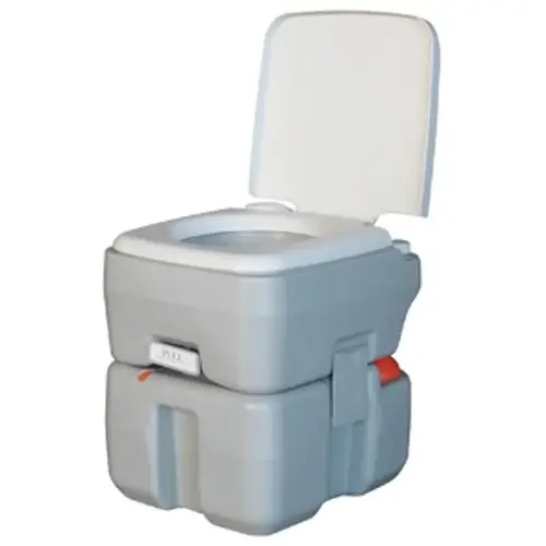 Camping Flush Toilet, 10, 20 L Capacity, Polyethylene, Gray