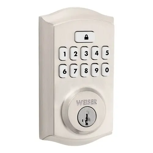 SmartCode Deadbolt, 2 Grade, Keypad Key, Zinc, Satin Nickel, 1-3/8 to 1-3/4 in Thick Door, 1/PK Silver SmartCode Deadbolt, 2 Grade, Keypad Key, Zinc, Satin Nickel, 1-3/8 to 1-3/4 in Thick Door, 1/PK Silver