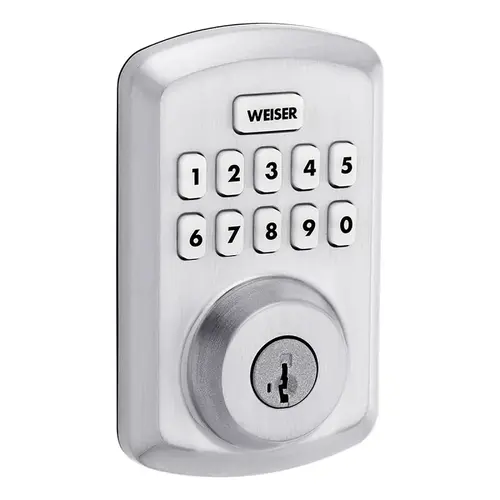 Powerbolt 3 Deadbolt, 3 Grade, Keypad Key, Zinc, Satin Chrome, 1-3/8 to 1-3/4 in Thick Door Silver Powerbolt 3 Deadbolt, 3 Grade, Keypad Key, Zinc, Satin Chrome, 1-3/8 to 1-3/4 in Thick Door Silver
