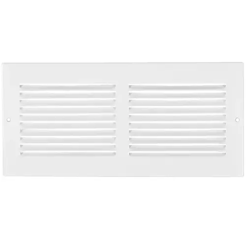 Sidewall Grille, 14 in L, 8 in W, Rectangle, Steel, White Sidewall Grille, 14 in L, 8 in W, Rectangle, Steel, White