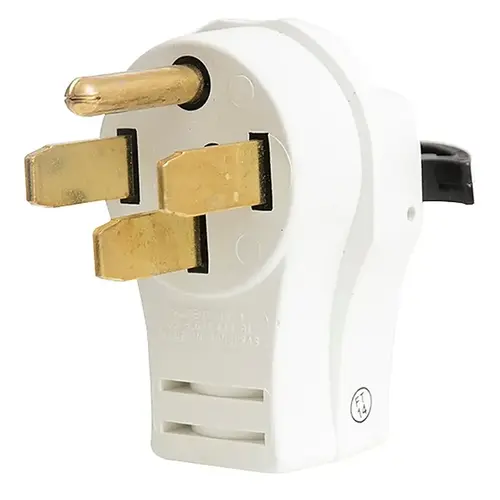 Gas Range Adapter, 2, 3-Pole, 15 A, 125/250 V, 1-Outlet, NEMA: 5-15R, White