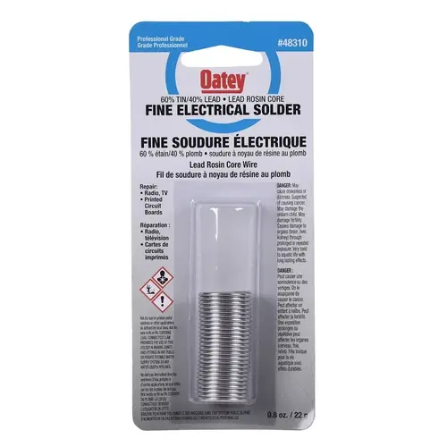 Rosin Core Wire Solder, 22 g Dispenser, Solid, Silver Gray, 182.22 to 237.78 deg C Melting Point Rosin Core Wire Solder, 22 g Dispenser, Solid, Silver Gray, 182.22 to 237.78 deg C Melting Point