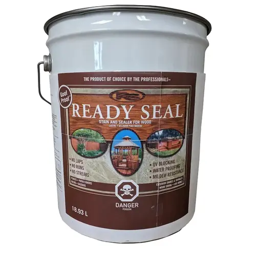 Wood Stain and Sealant, Dark Walnut, 5 gal Wood Stain and Sealant, Dark Walnut, 5 gal