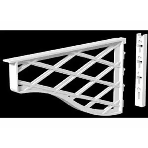 Shelf Center Support 150 lb, Plastic, White