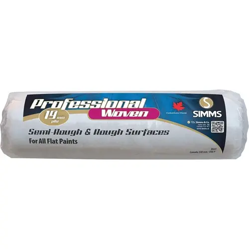 R-623 Roller Cover, 3/4 in Thick Nap, 9-1/2 in L, Fabric Cover R-623 Roller Cover, 3/4 in Thick Nap, 9-1/2 in L, Fabric Cover