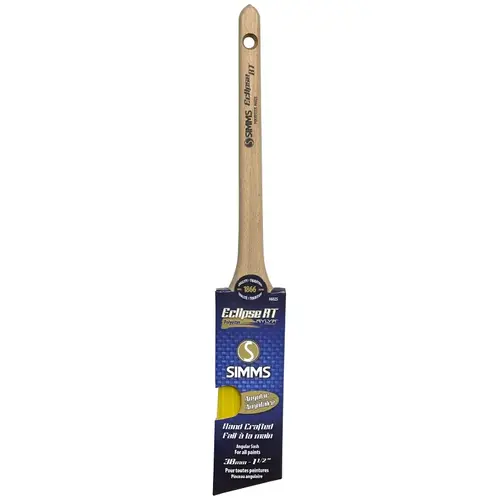 Paint Brush, 1-1/2 in W, Angle Sash Brush, Synthetic Hybrid Blend Bristle, Rat Tail Handle Paint Brush, 1-1/2 in W, Angle Sash Brush, Synthetic Hybrid Blend Bristle, Rat Tail Handle