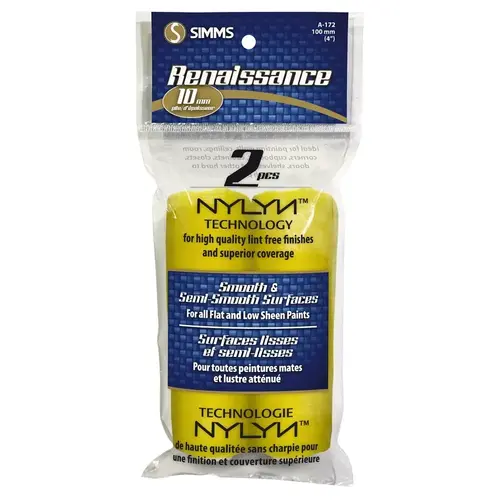 Mini Roller Refill, 10 mm Thick Nap, 4 in L, Synthetic Hybrid Blend Cover - pack of 2 Mini Roller Refill, 10 mm Thick Nap, 4 in L, Synthetic Hybrid Blend Cover - pack of 2