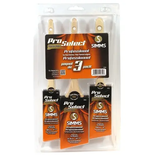 Paint Brush Set, Angular Sash, 3-Brush