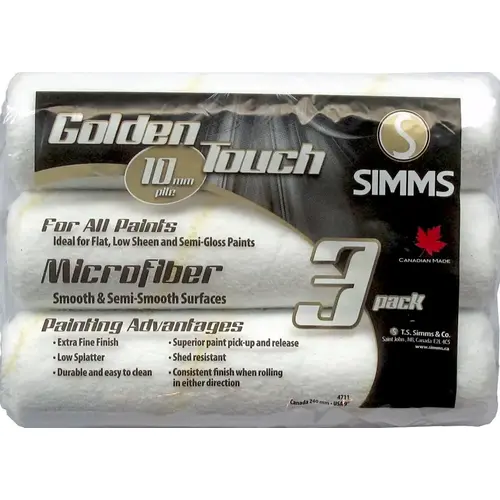 Roller Refill, 3/8 in Thick Nap, 9-1/2 in L, Microfiber Fabric Cover - pack of 3 Roller Refill, 3/8 in Thick Nap, 9-1/2 in L, Microfiber Fabric Cover - pack of 3