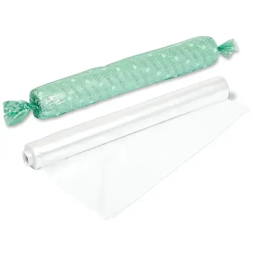Medium-Duty Polyfilm, 100 ft L, 10 ft W, 2.2 mil Thick, Polyethylene, Clear