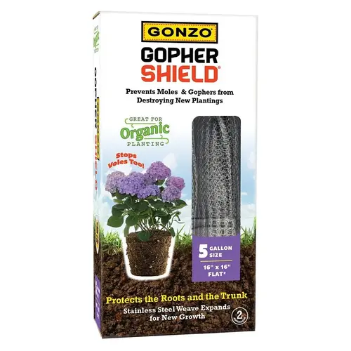 Gopher Shield 5 Gal. Stainless Steel Weave Plant Protector (2-Pack) Metallic