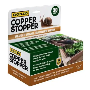 Gonzo 9001 Copper Stopper Animal Repellent Barrier, Mesh, 30 ft L, Repels: Slug, Snails