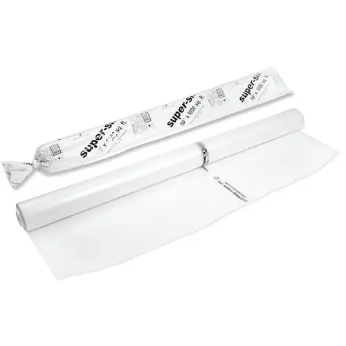 Polyfilm, 100 ft L, 20 ft W, 6 mil Thick, Polyethylene, Clear