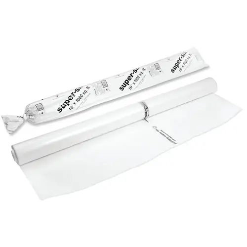 Polyfilm, 100 ft L, 10 ft W, 6 mil Thick, Polyethylene, Clear
