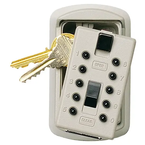 Key Safe, 2 Key, Pushbutton Lock, Clay, 3.88 x 2.31 x 1.69 in Dimensions Key Safe, 2 Key, Pushbutton Lock, Clay, 3.88 x 2.31 x 1.69 in Dimensions