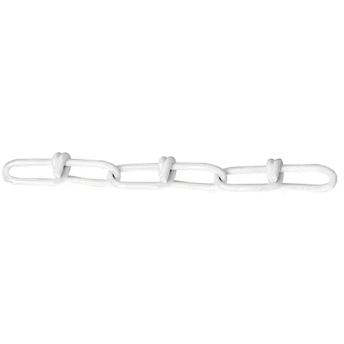 Double Loop Chain, #1/0, 200 lb Working Load, Steel, Polycoat White Double Loop Chain, #1/0, 200 lb Working Load, Steel, Polycoat White