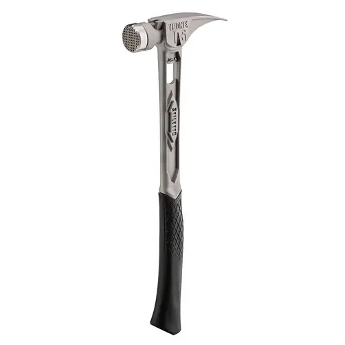Stiletto TiBone Titanium Framing Hammer, Milled Face, Curved Handle, 15 oz. Stiletto TiBone Titanium Framing Hammer, Milled Face, Curved Handle, 15 oz.