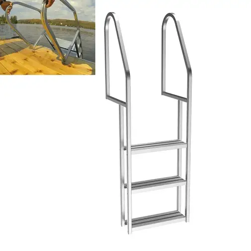Multinautic Quick Release Dock Ladder, 35 in H, 250 lb, 3-Step, Aluminum Multinautic Quick Release Dock Ladder, 35 in H, 250 lb, 3-Step, Aluminum