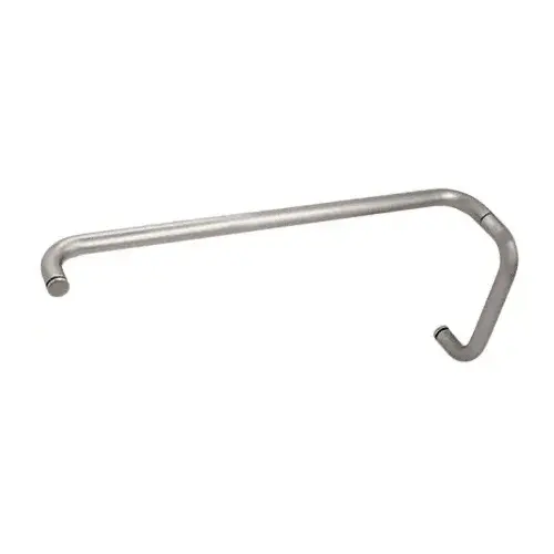 Satin Nickel 8" Pull Handle and 24" Towel Bar BM Series Combination Without Metal Washers Satin Nickel 8" Pull Handle and 24" Towel Bar BM Series Combination Without Metal Washers