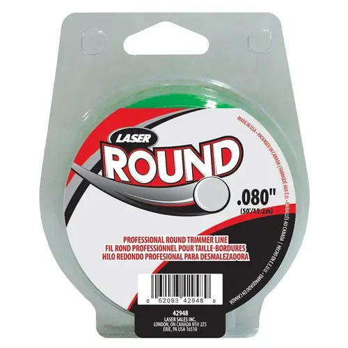 Trimmer Line, 0.080 in Dia, 50 ft L, Nylon, Green