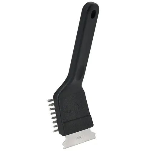 Grill Brush with Scraper, Stainless Steel Bristle, Plastic Handle, 8 in L Grill Brush with Scraper, Stainless Steel Bristle, Plastic Handle, 8 in L