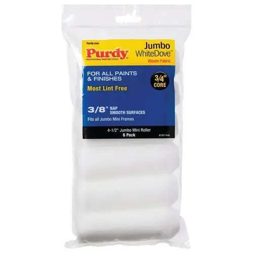 Jumbo Mini Paint Roller Cover, White Dove, 4-1/2 x 3/8-In - pack of 6