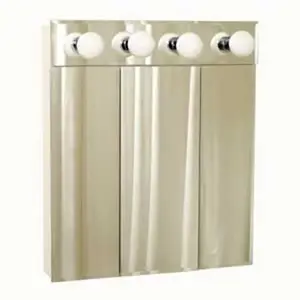 American Pride TM50 Tm Series 24 in. Beveled Mirror Lighted Tri-View Medicine Cabinet Gray