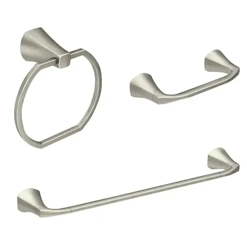 Bath Accessory Set Lindor Brushed Nickel Silver Zinc Brushed Nickel Bath Accessory Set Lindor Brushed Nickel Silver Zinc Brushed Nickel
