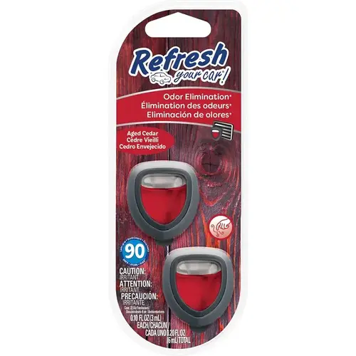 Mini Car Diffuser Aged Cedar Scent 0.1 oz Liquid - pack of 4