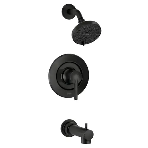 Arlys Posi-Temp Single-Handle Tub & Shower Faucet, Spout & Showerhead, Matte Black