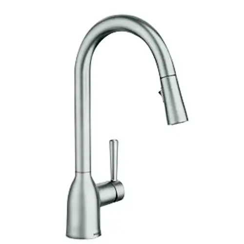Adler Single Handle, High Arc Kitchen Faucet, Pull-Down Spray, Spot-Resistant Brushed Nickel