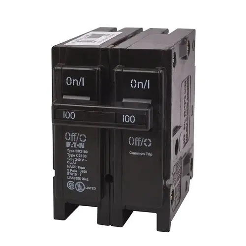 Circuit Breaker, Type BR, 100 A, 2-Pole, 120/240 V, Plug Circuit Breaker, Type BR, 100 A, 2-Pole, 120/240 V, Plug