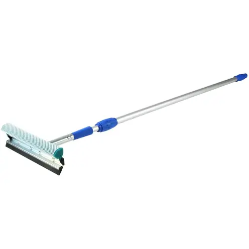Window Squeegee, 49 to 90 in OAL, Blue/Silver Window Squeegee, 49 to 90 in OAL, Blue/Silver